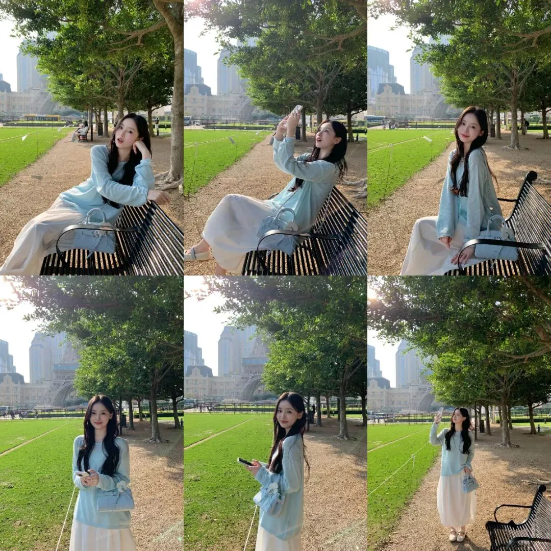 告别景点僵硬照!草坪长椅 + 巴黎铁塔背景,6 招教你拍出阳光感自然大片