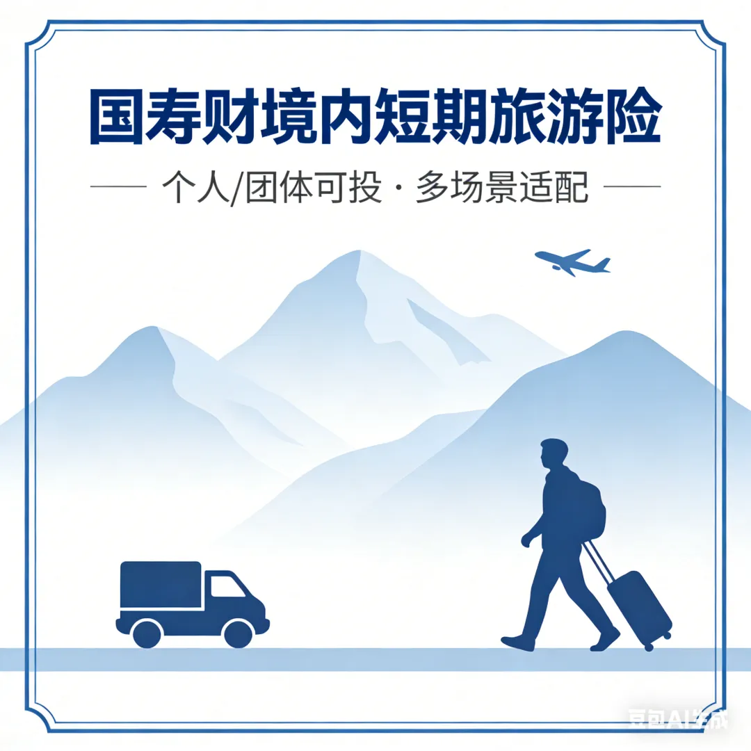 国寿财·境内短期旅游险 「个人 / 团体可投|适配自驾 / 高风险运动|多场景境内出行保障」