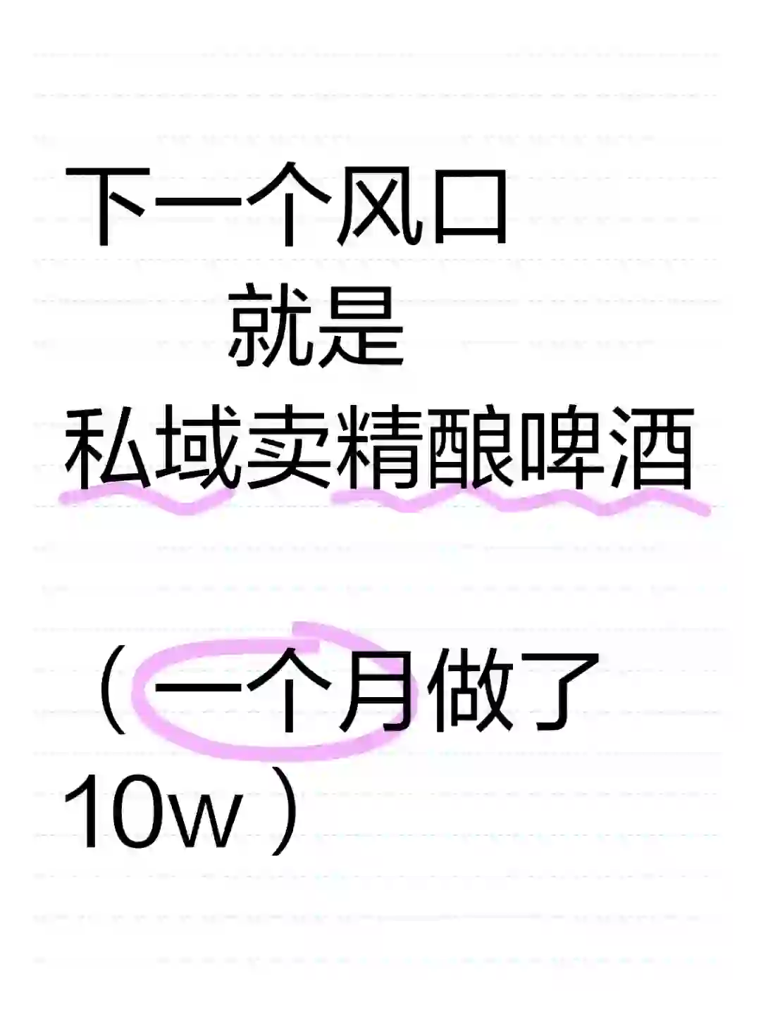 私域精酿啤酒模式 一个月10w