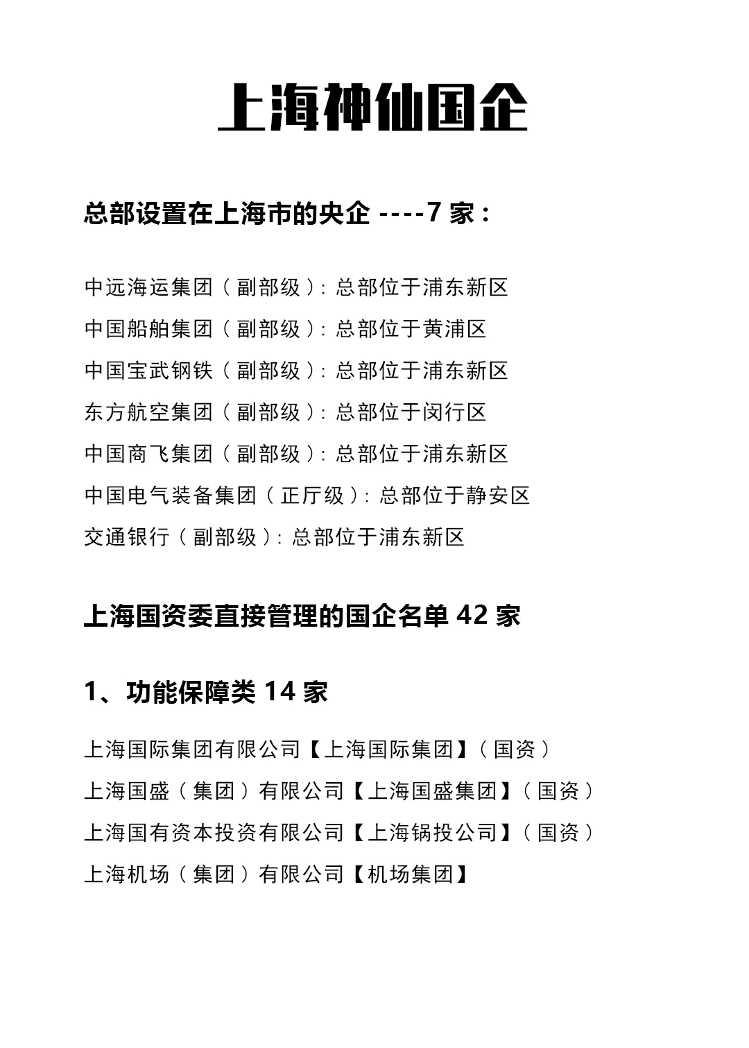 上海国企有这么多❗你竟还未发现它们？！