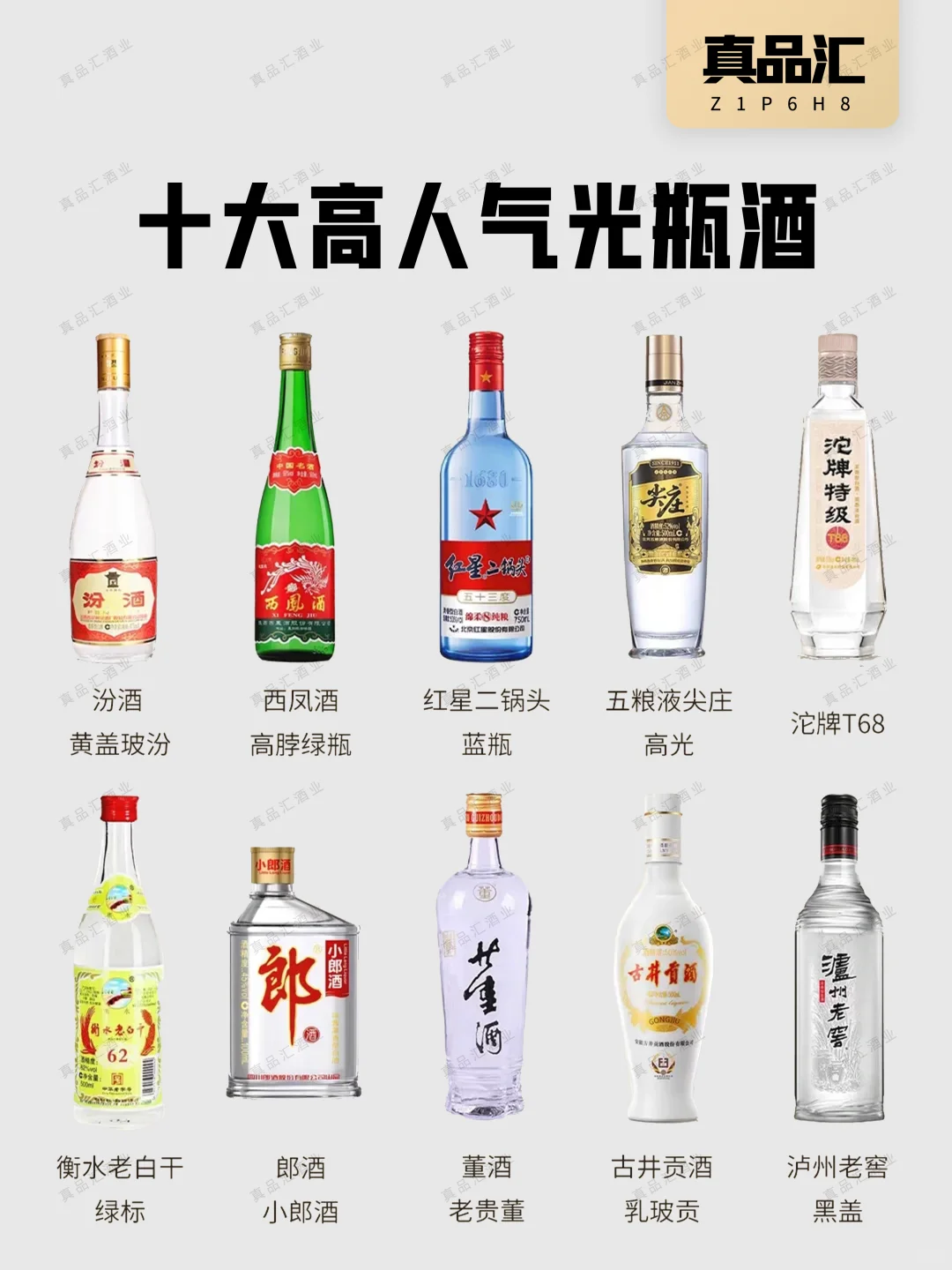 白酒中的十大高人气“光瓶酒”，你都尝过吗❓
