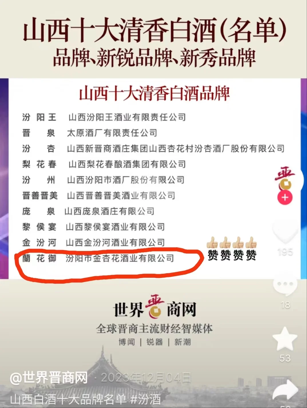 汾阳金杏花酒业，馆陶金杏花老酒坊