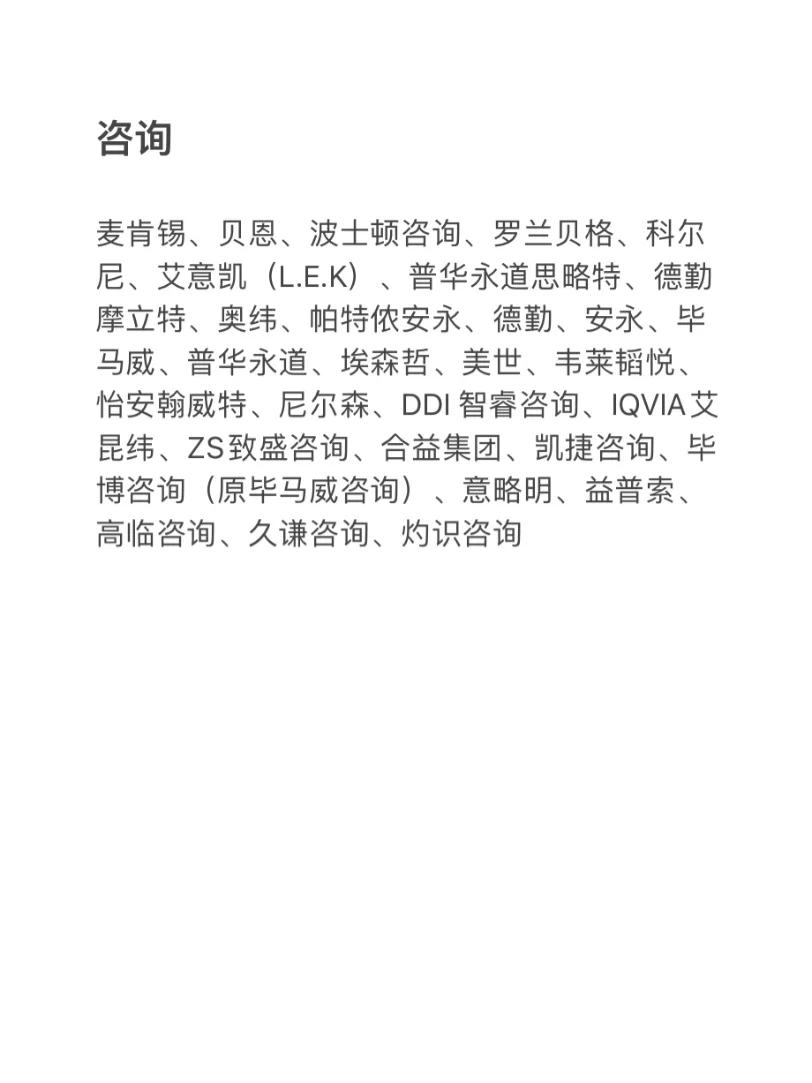 高质量企业｜分类汇总❣️快消、互联网、事务所