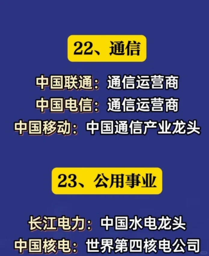 各行业代表性龙头企业!未完
