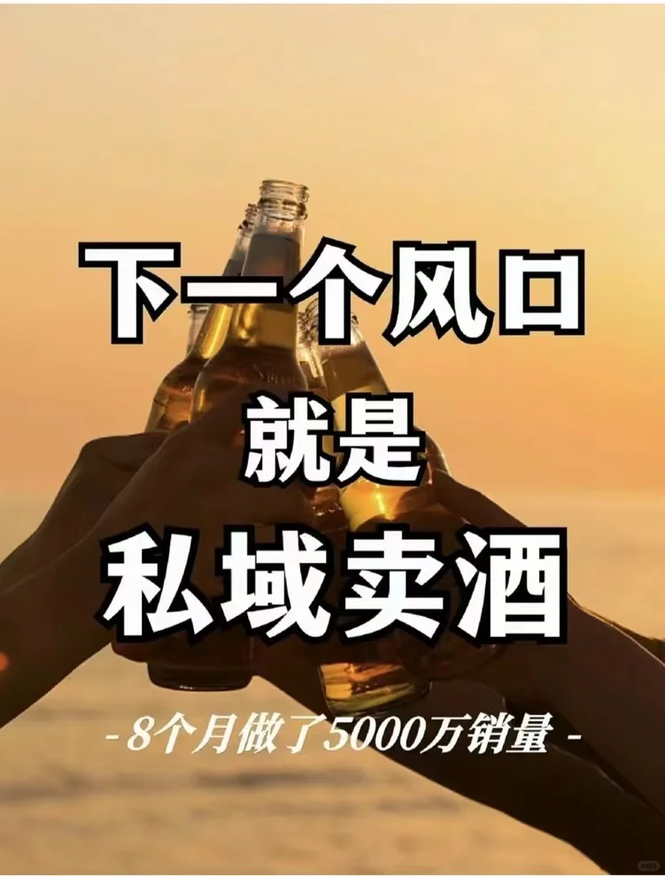 下一个风口就是私域卖酒月入100万！