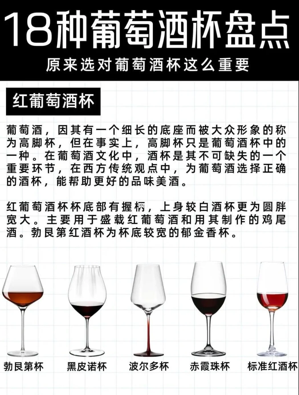 酒杯干货知识|18种酒杯匹配18种常见葡萄酒