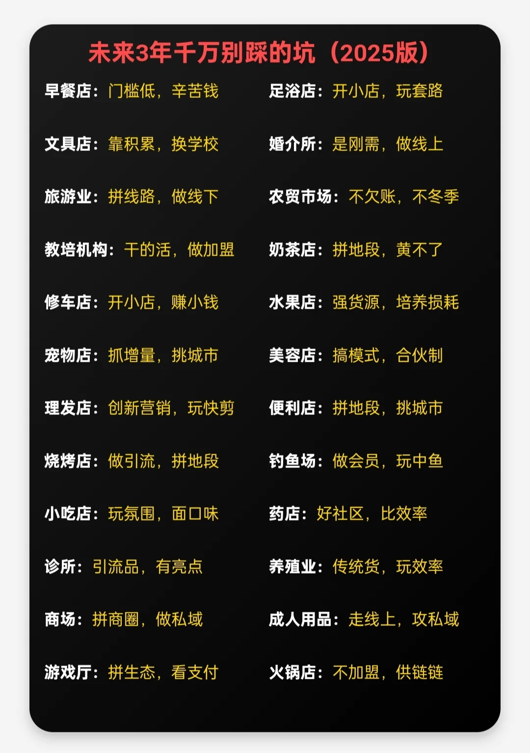 未来3年千万别踩的坑(2025版)?