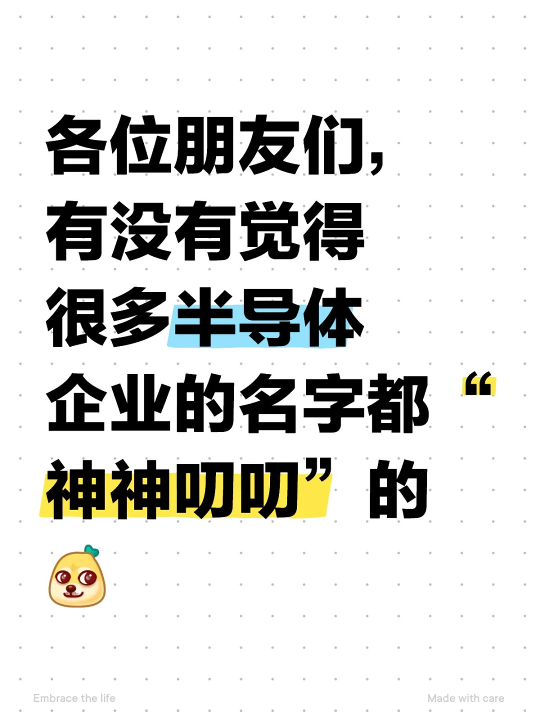 说一个你认为最神神叨叨的半导体企业名字