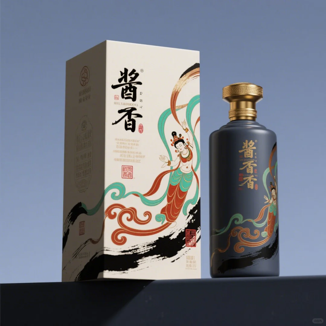 新中式敦煌主题酱香白酒礼盒包装设计