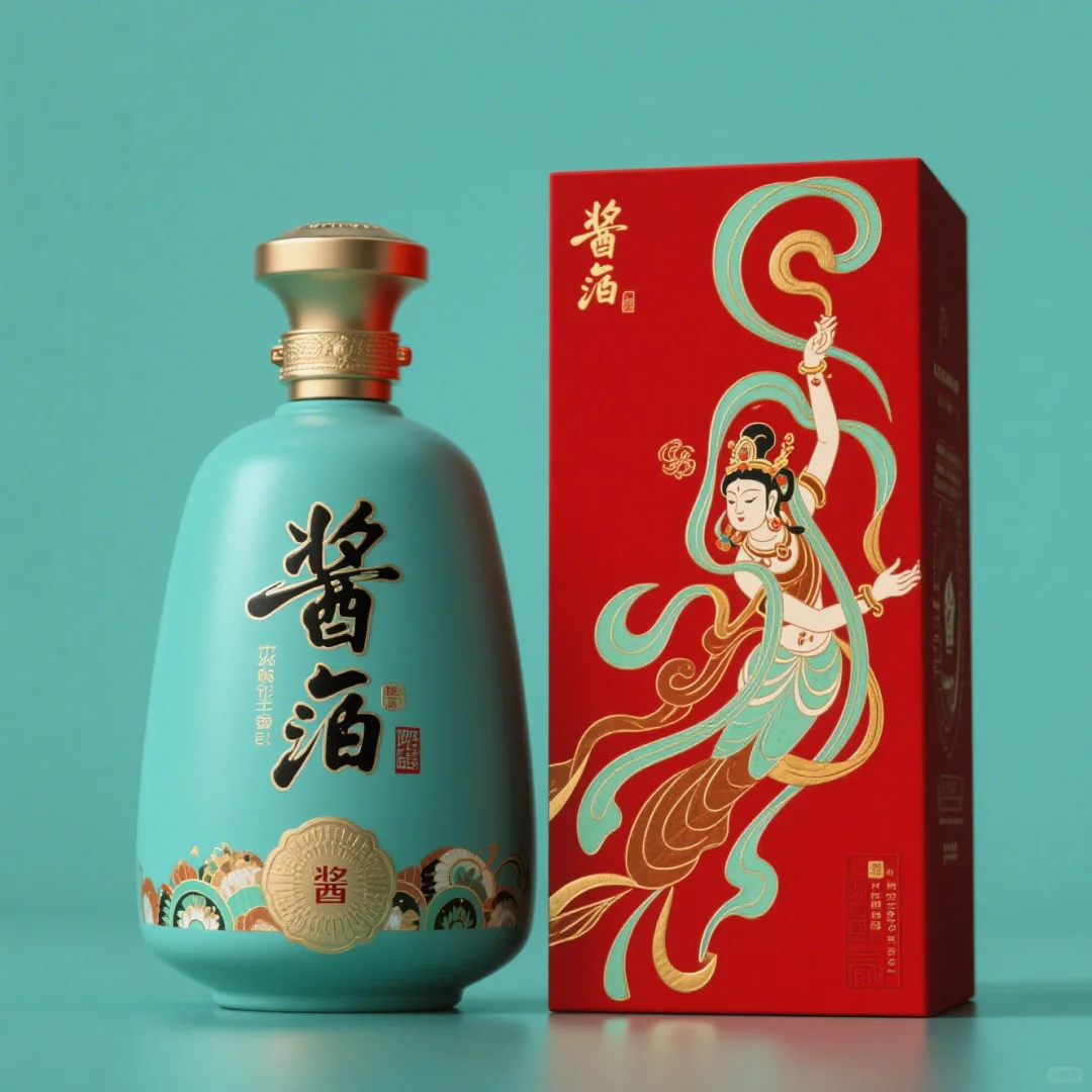 新中式敦煌主题酱香白酒礼盒包装设计