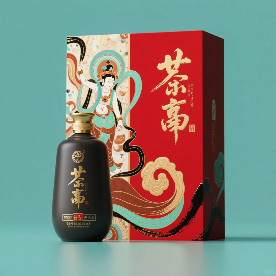新中式敦煌主题酱香白酒礼盒包装设计