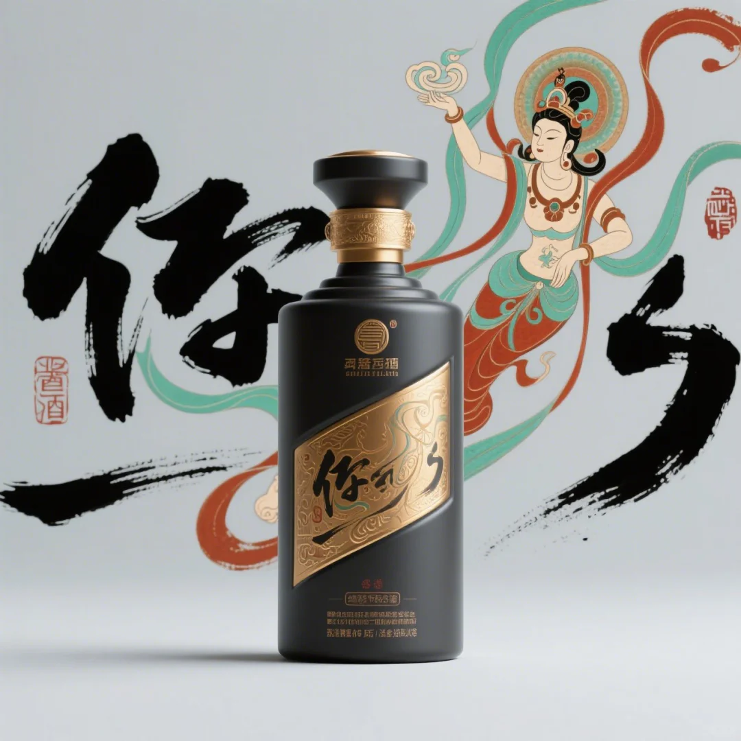 新中式敦煌主题酱香白酒礼盒包装设计