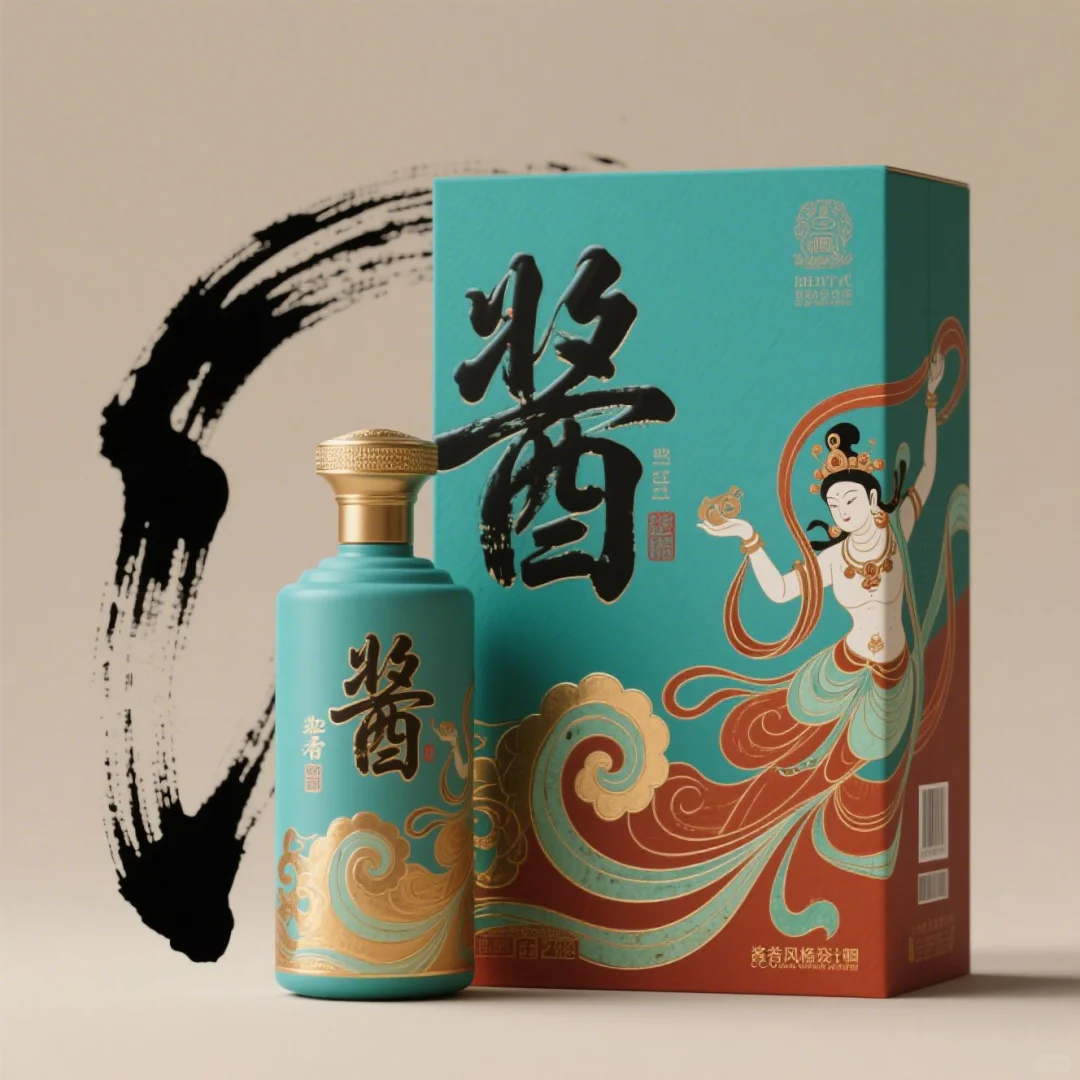 新中式敦煌主题酱香白酒礼盒包装设计
