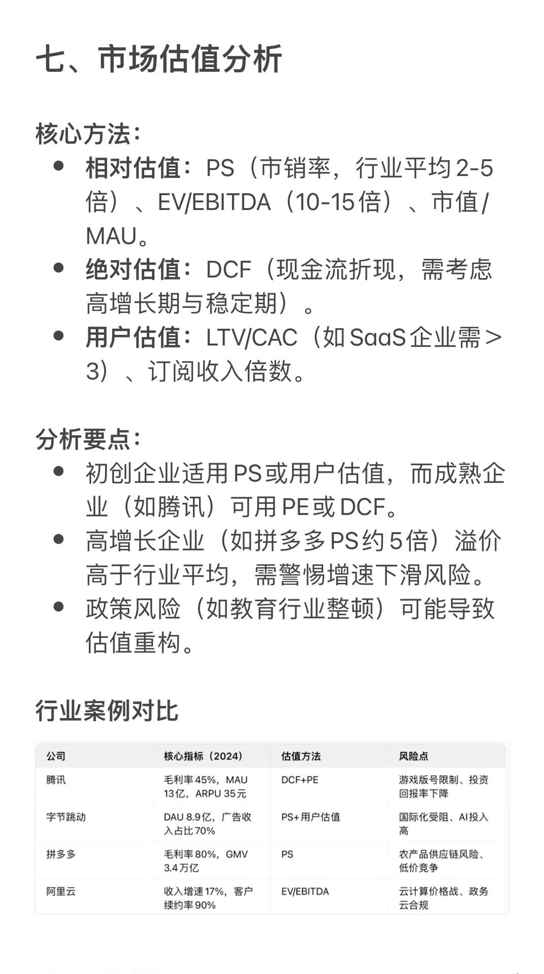 互联网行业财务分析模型