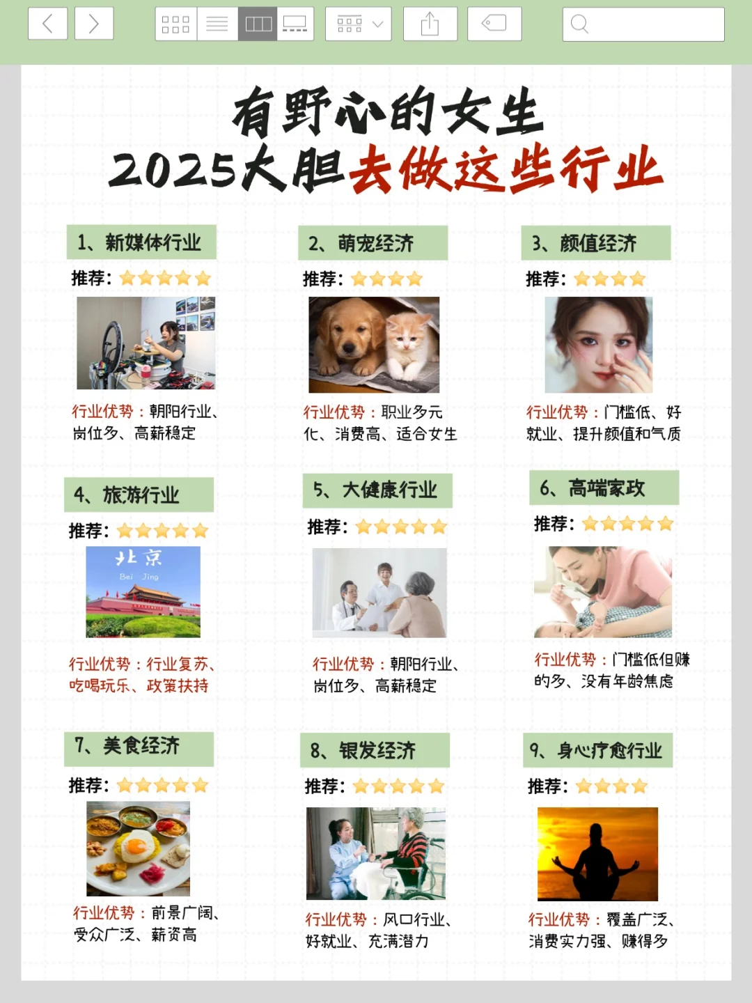 2025，有野心的女生大胆做这些行业‼️