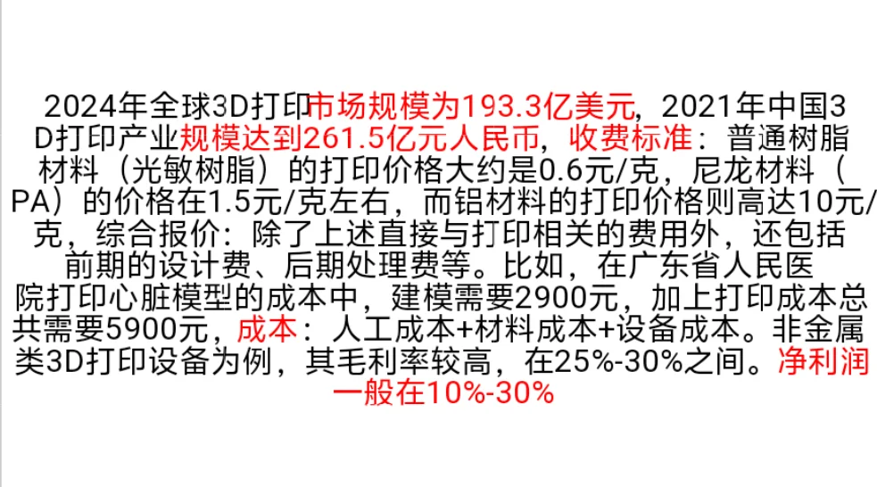 每日分享一个行业：no.23 3D打印