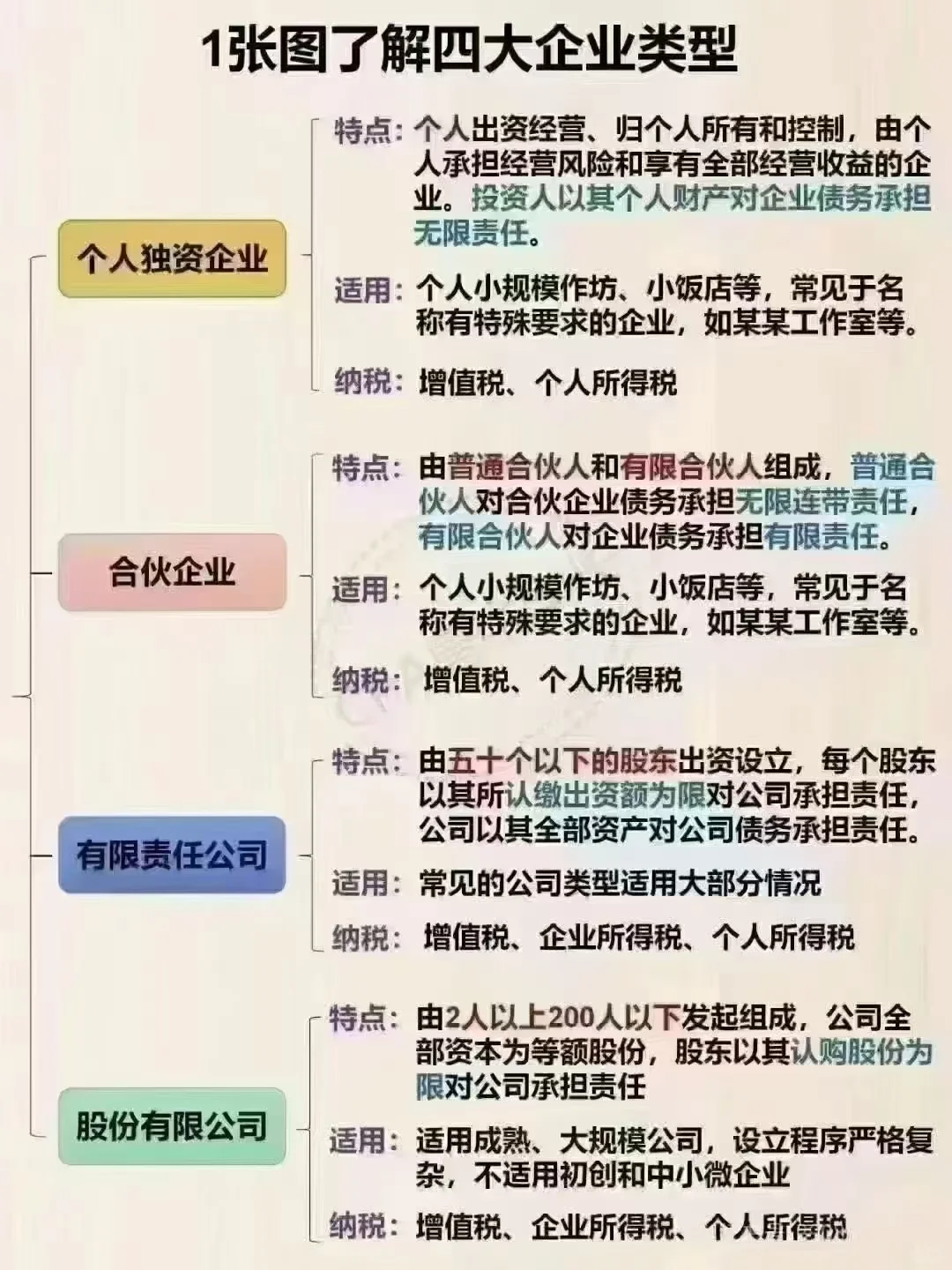 四大企业类型