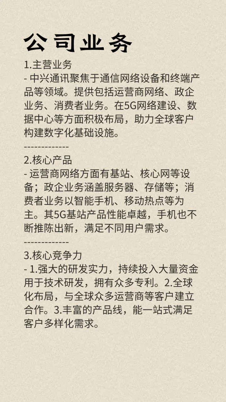 每天一分钟了解一家上市企业：中兴通讯