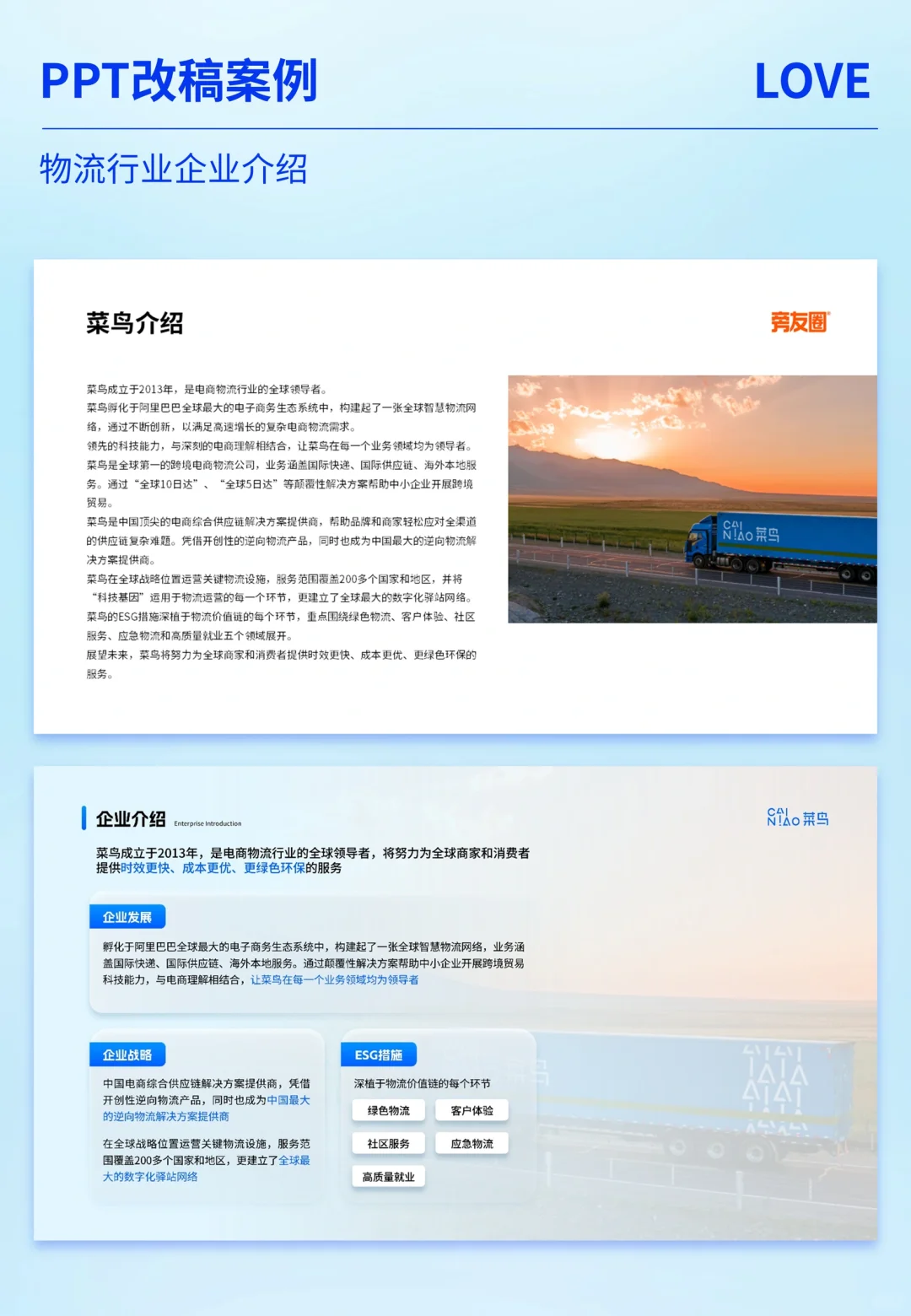 菜鸟物流PPT蜕变!从杂乱到高效视觉呈现!