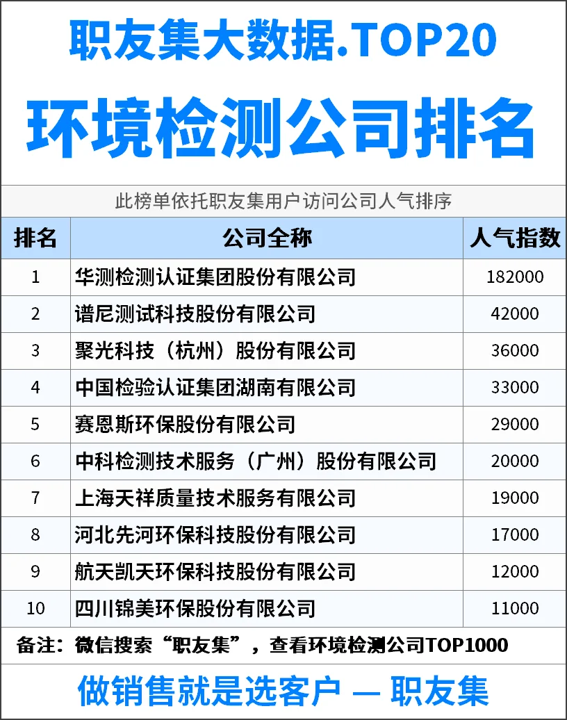 2025年中国‌‌‌‌‌环境检测公司排行榜