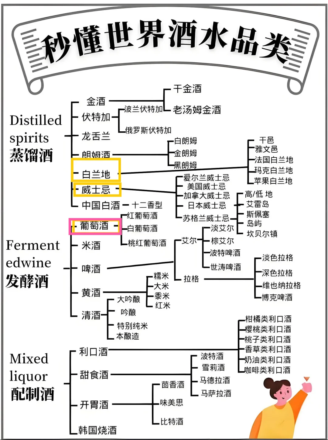 白兰地和威士忌是葡萄酒吗？
