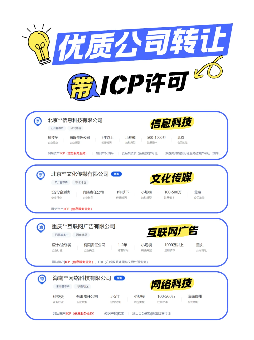优质公司转让?买一家带ICP公司太香了!