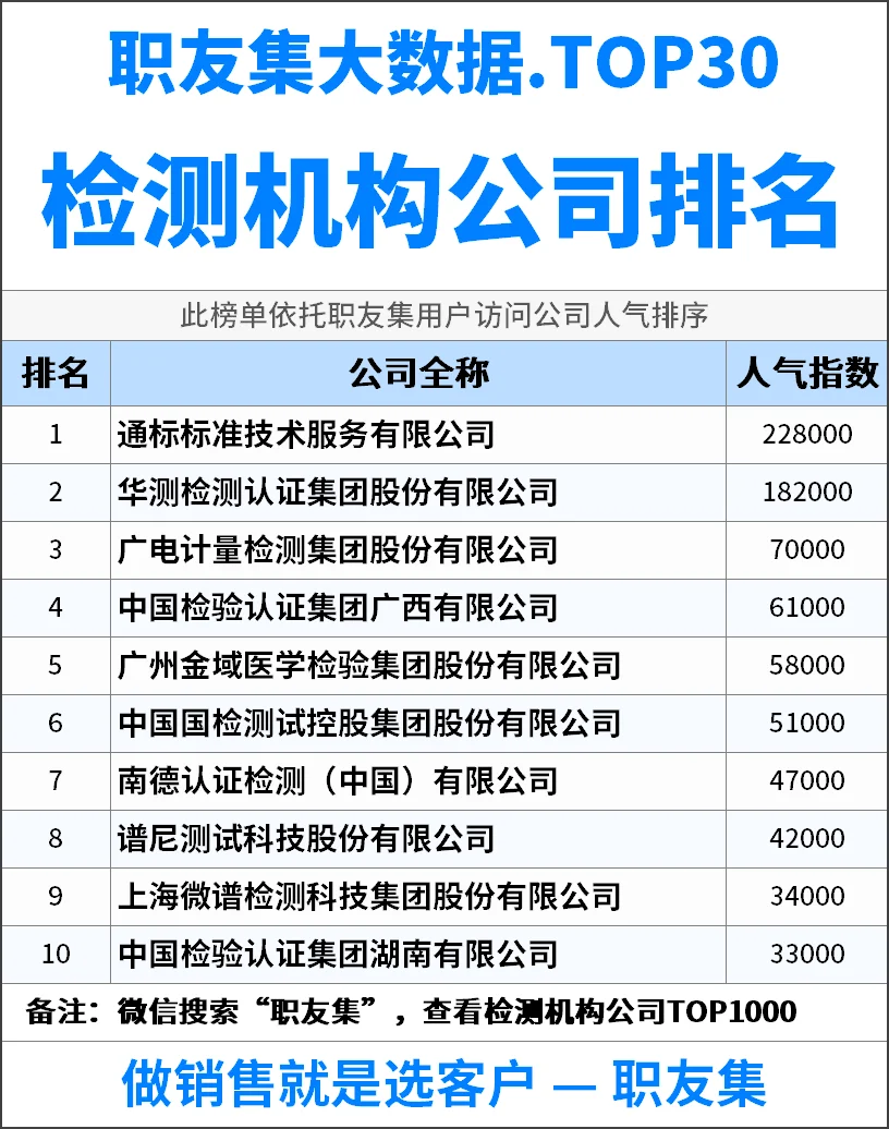 2025年中国‌‌‌‌检测机构‌公司排行榜