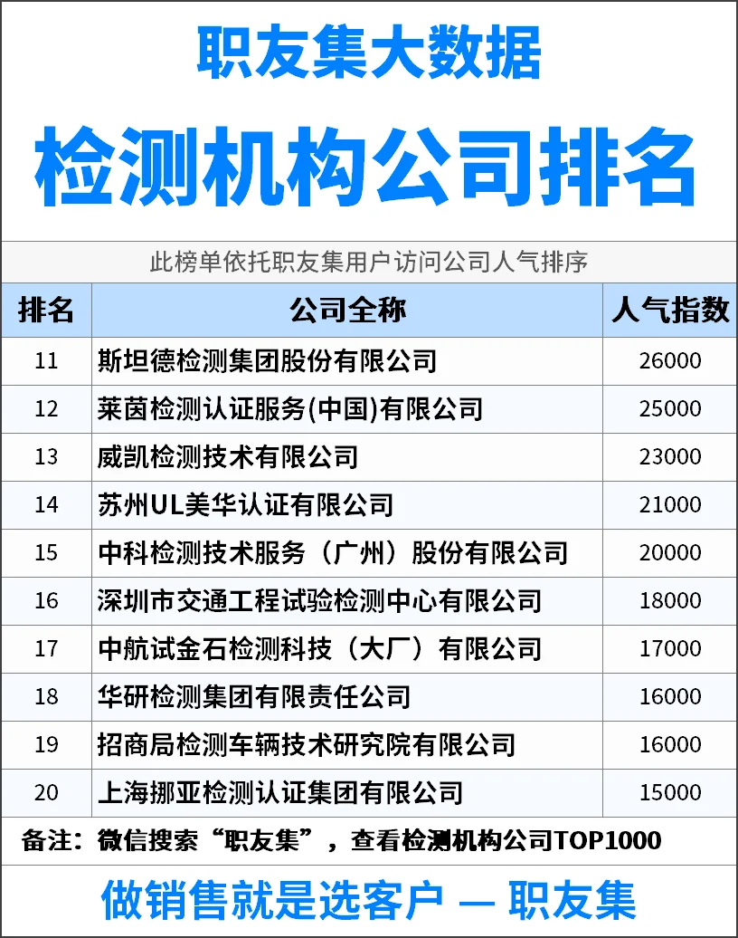 2025年中国‌‌‌‌检测机构‌公司排行榜