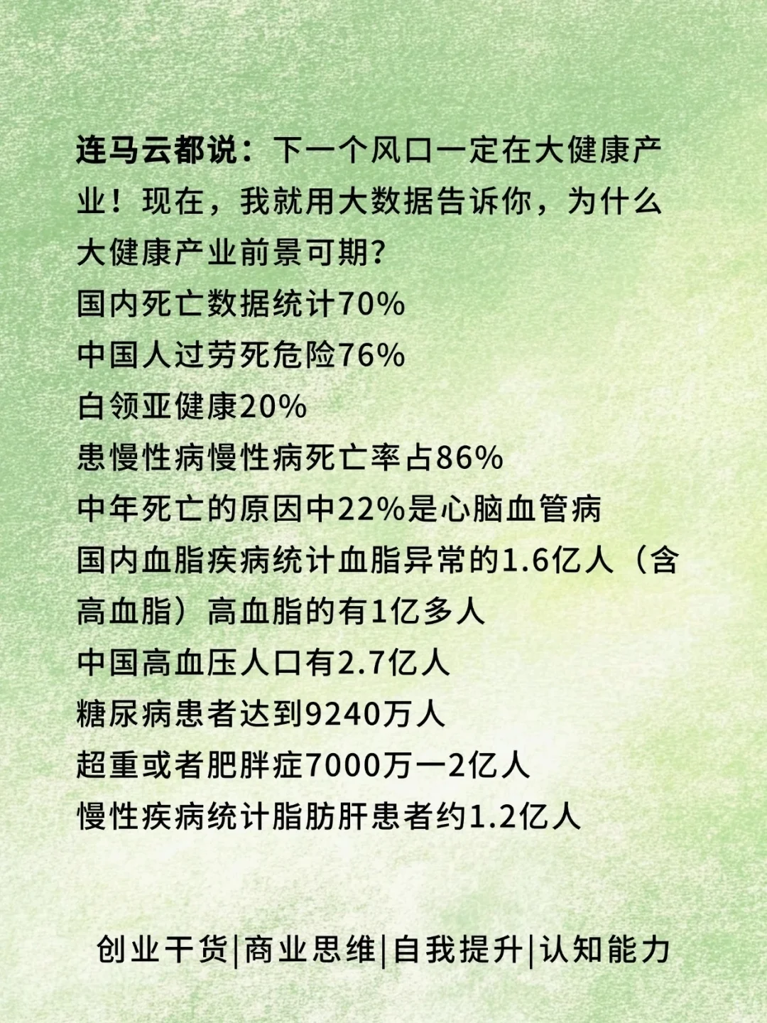 下一个风口大健康！