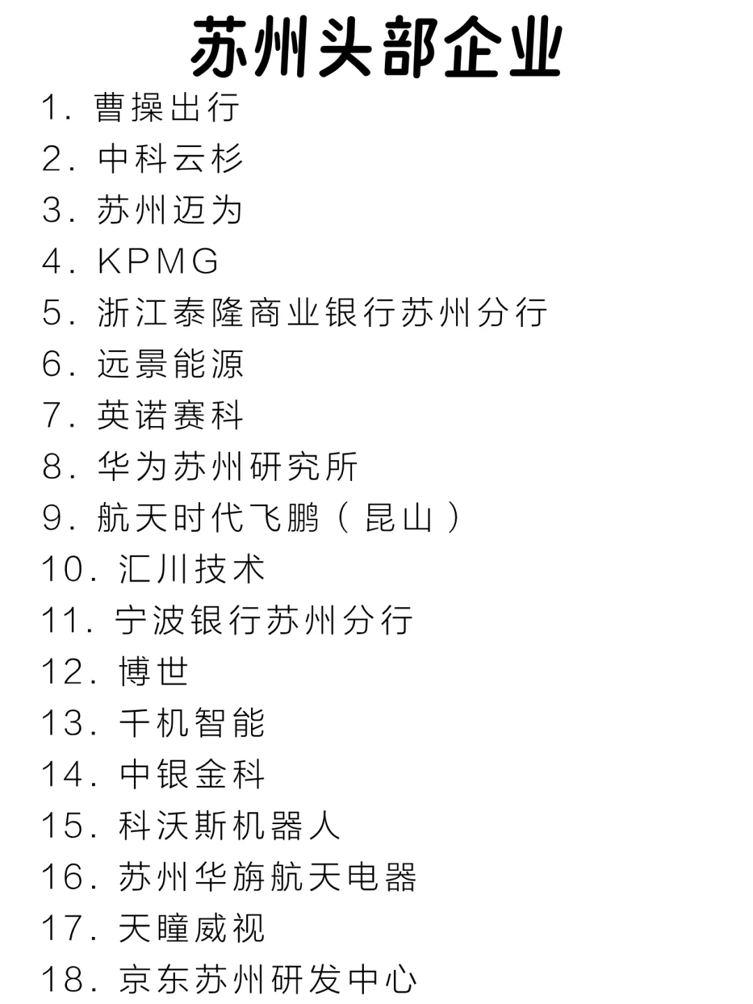 苏州头部企业大盘点来啦～
