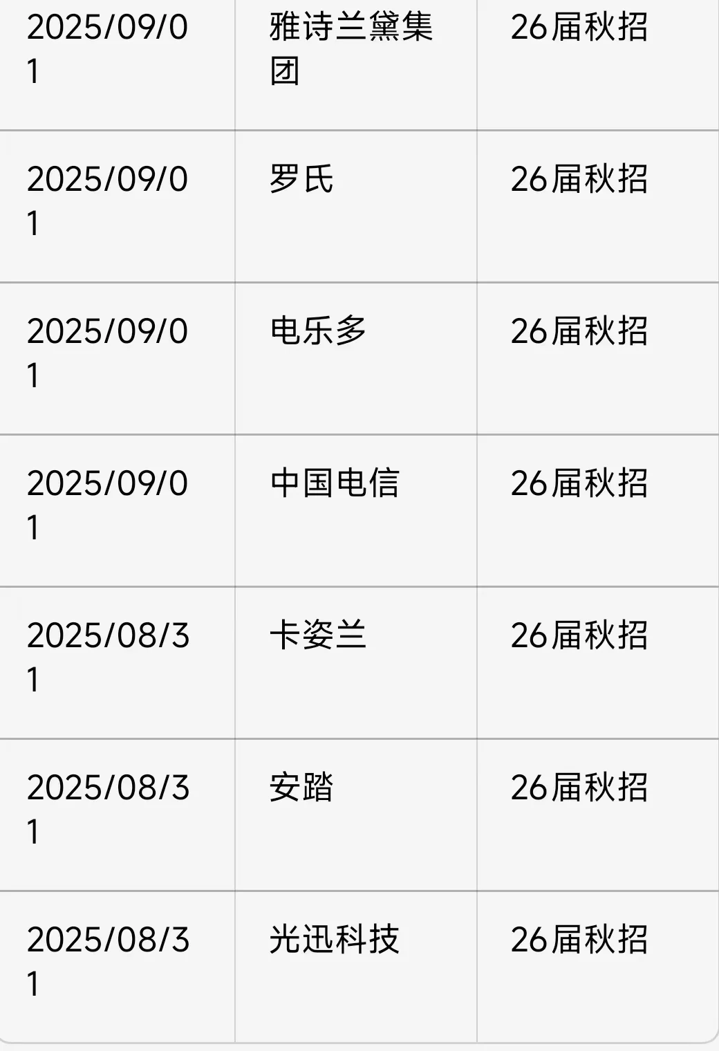 9月2日 26届最新秋招信息来啦