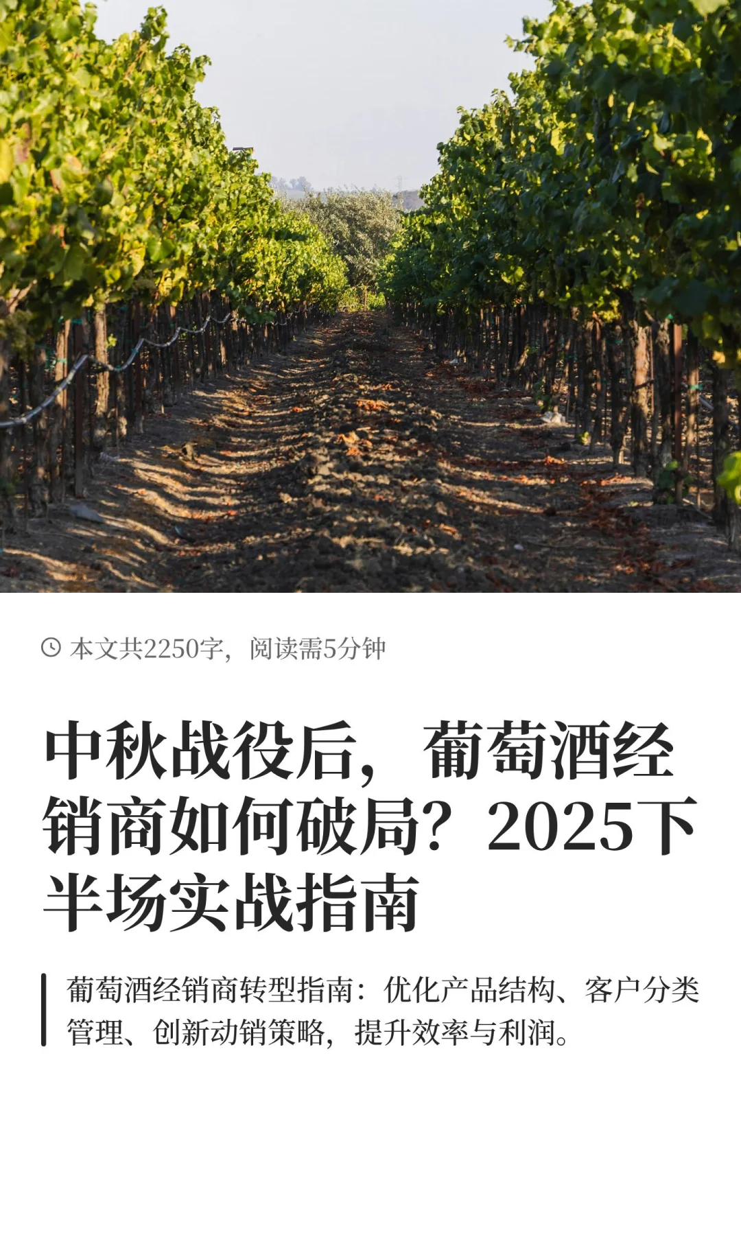 中秋战役后，葡萄酒经销商如何破局？2025下