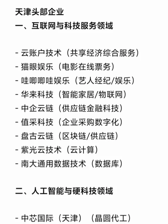 天津top公司盘点