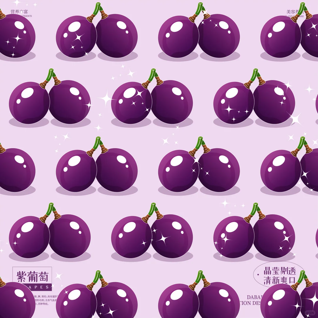 水果包装插画——紫葡萄