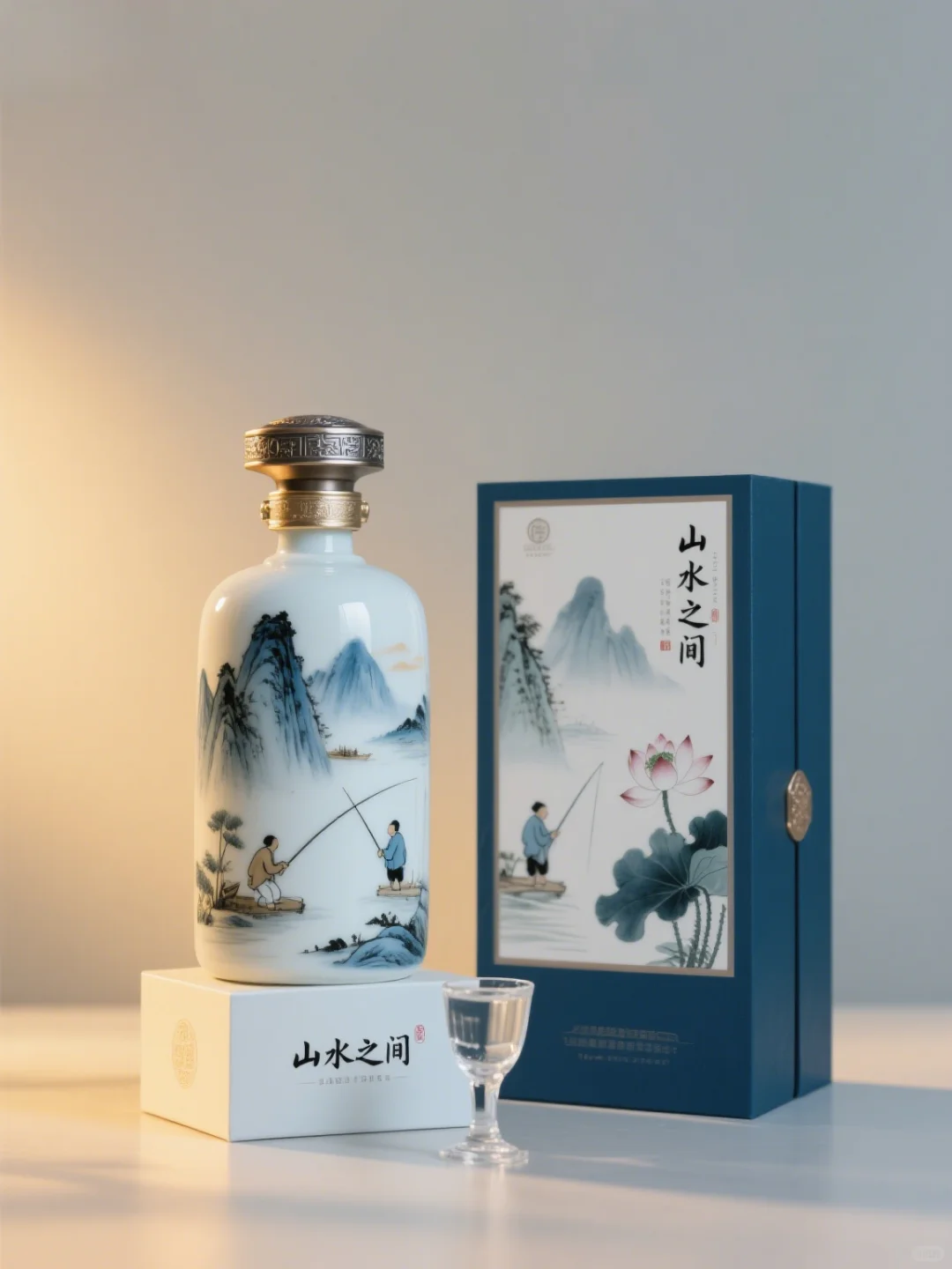 把客户要的 “山水意境” 设计进酒水包装里