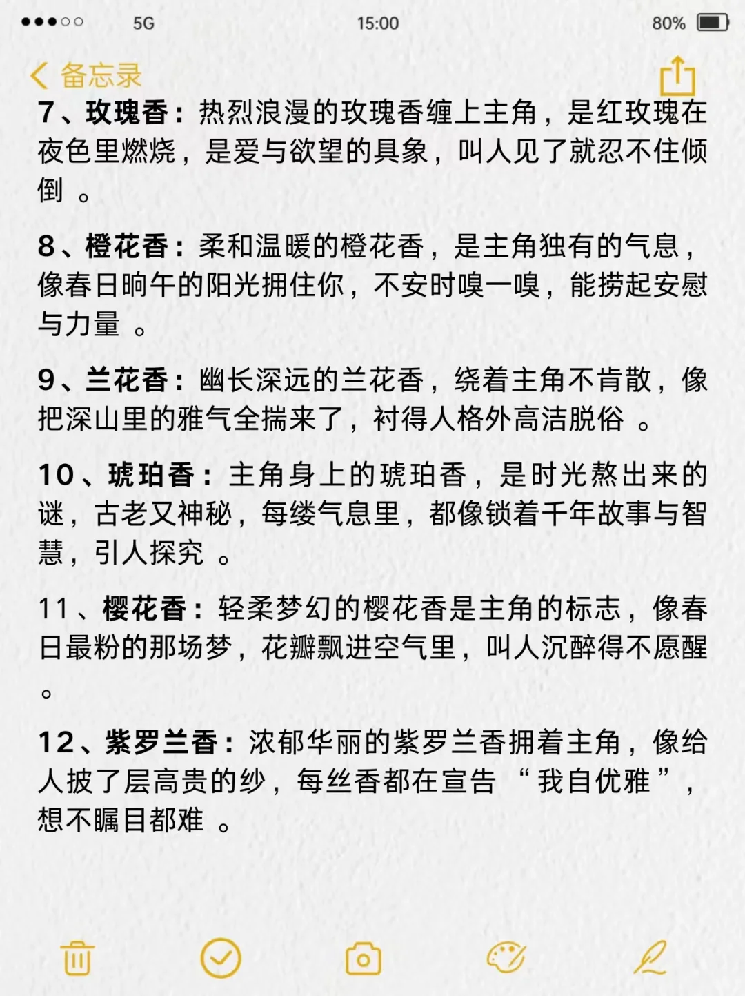 可以写进小说中的体香设定