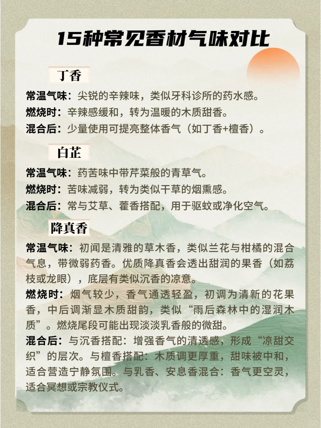 线香制作15种常见香材气味揭秘！新手必看！