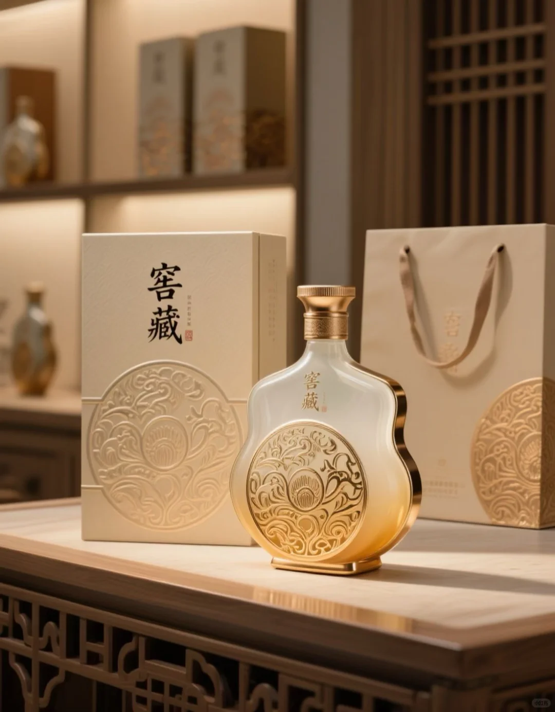 设计|高端白酒包装设计|金色白酒礼盒包装