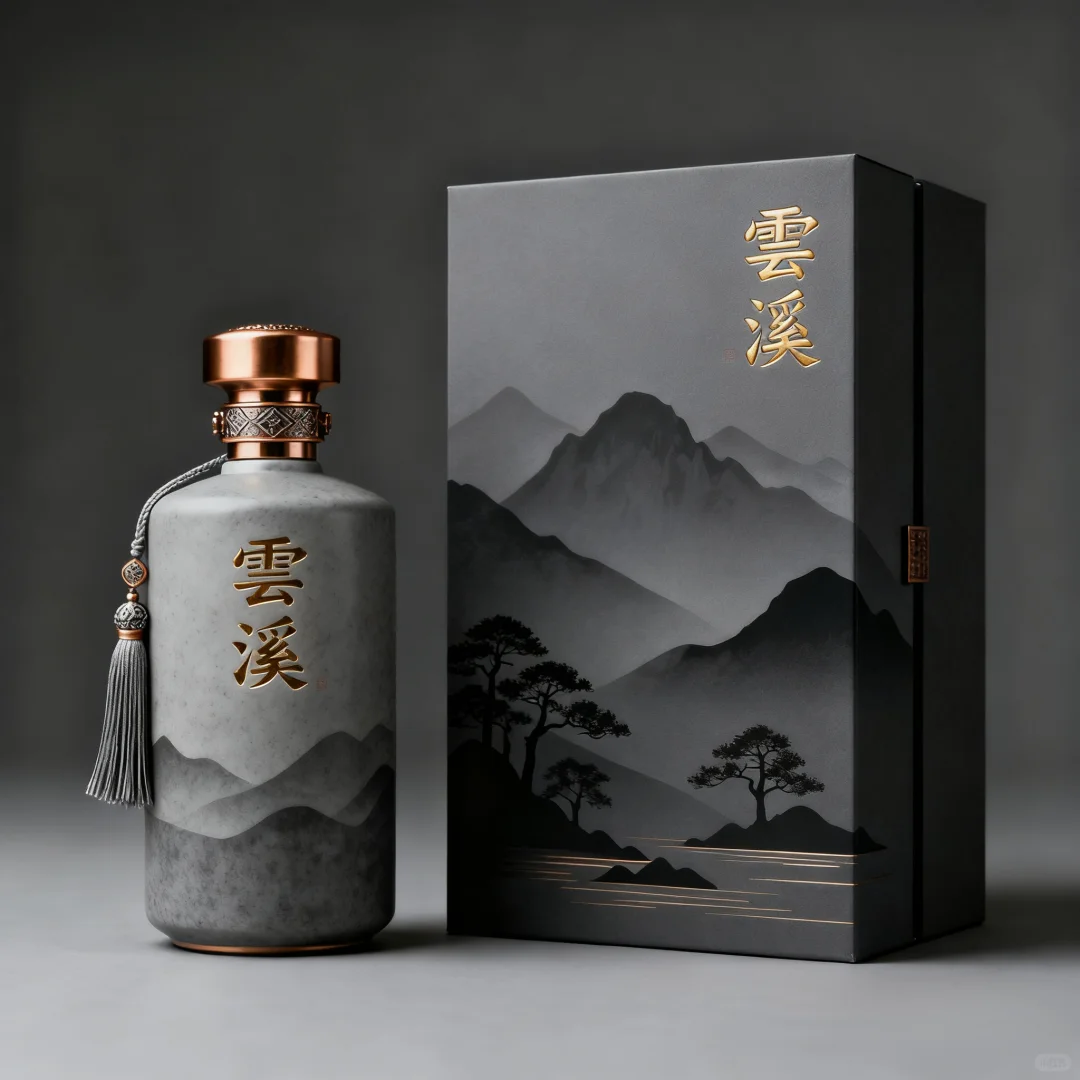 中式山水意境酒水包装设计～