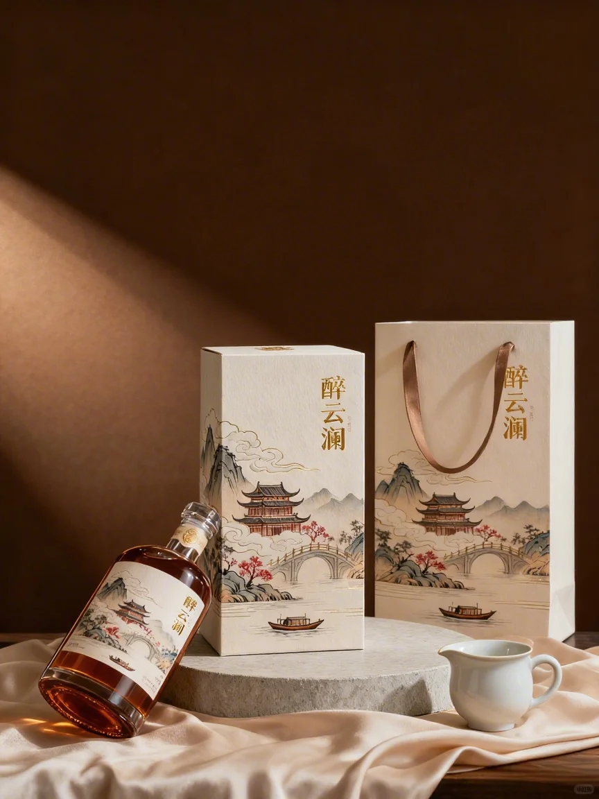 来唠唠我刚做完的「醉云涧」酒包装设计～