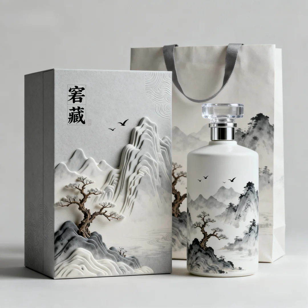 刚做完的「窖藏」白酒包装设计～