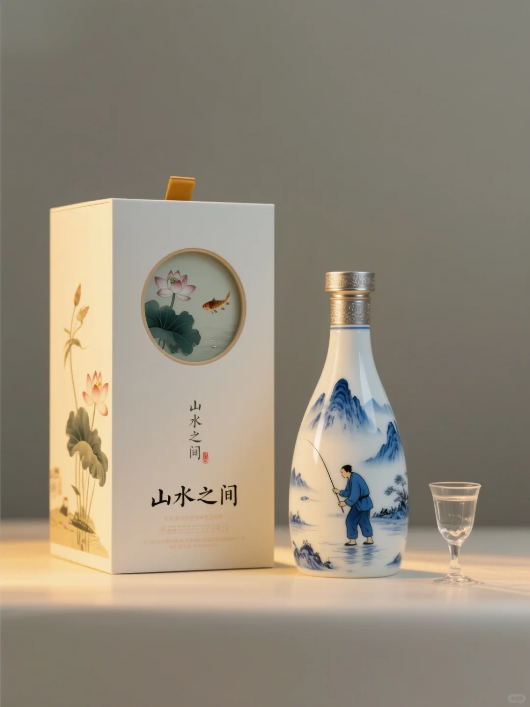 把客户要的 “山水意境” 设计进酒水包装里