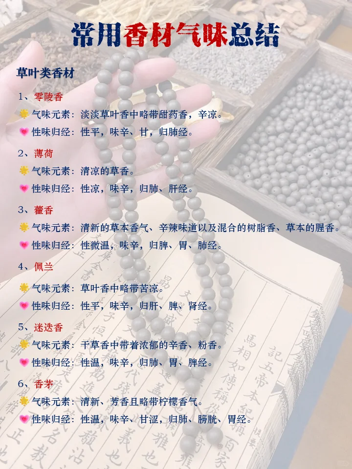 药香同源｜常用中药香材气味总结，赶紧码住！