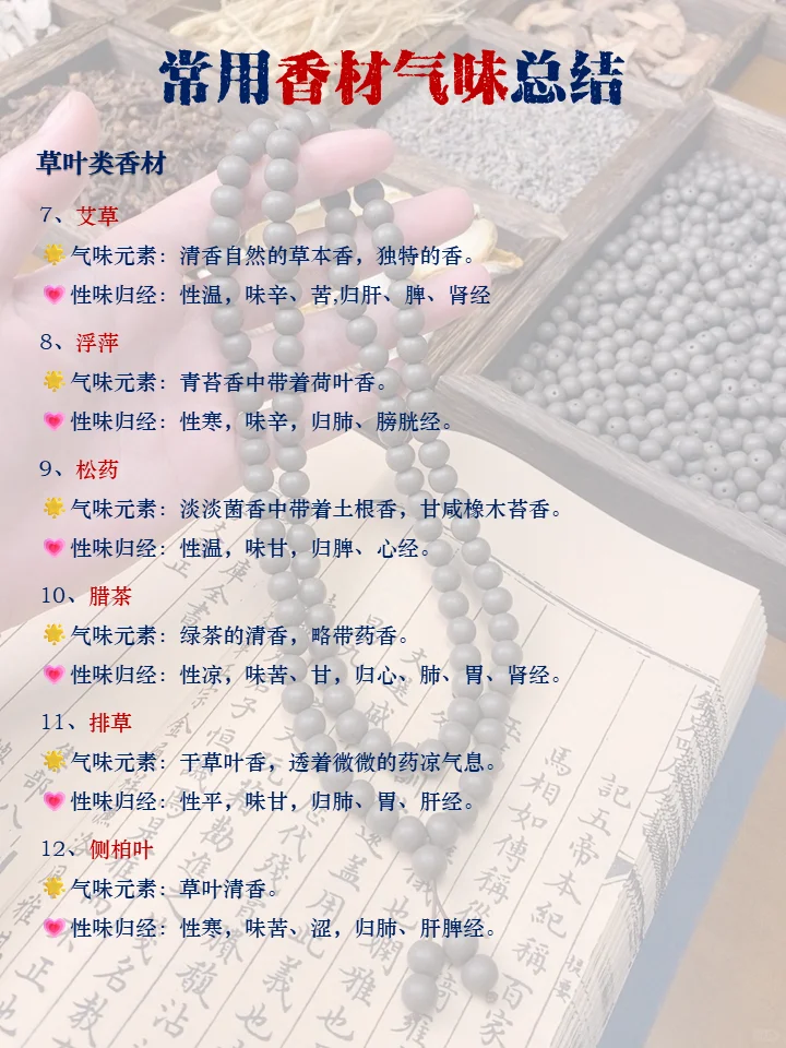 药香同源｜常用中药香材气味总结，赶紧码住！