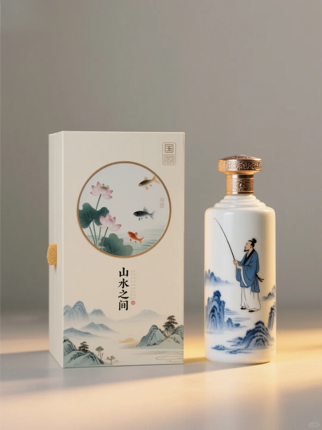 把客户要的 “山水意境” 设计进酒水包装里