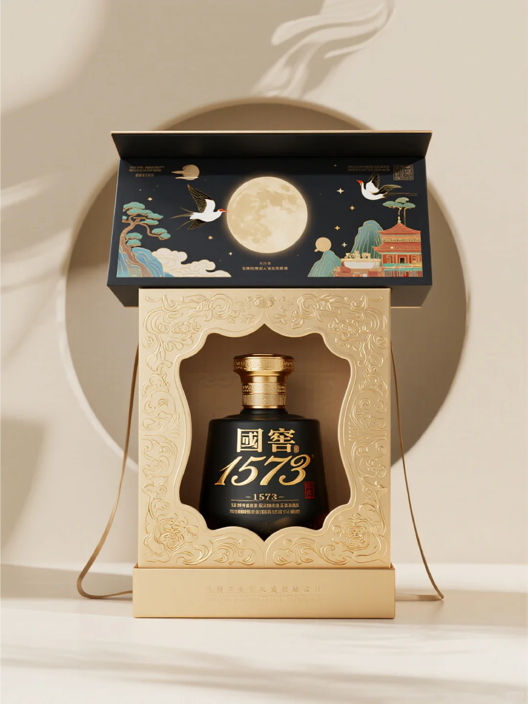 AIGC中秋节酒品类礼盒包装风格探究