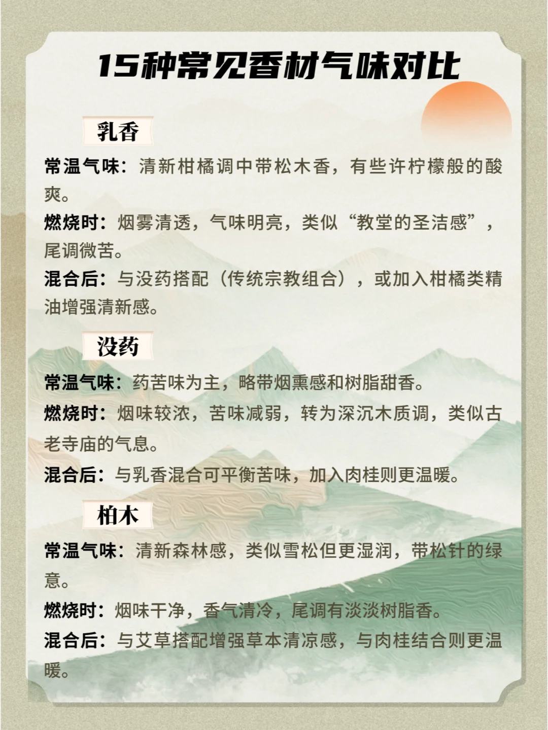 线香制作15种常见香材气味揭秘！新手必看！