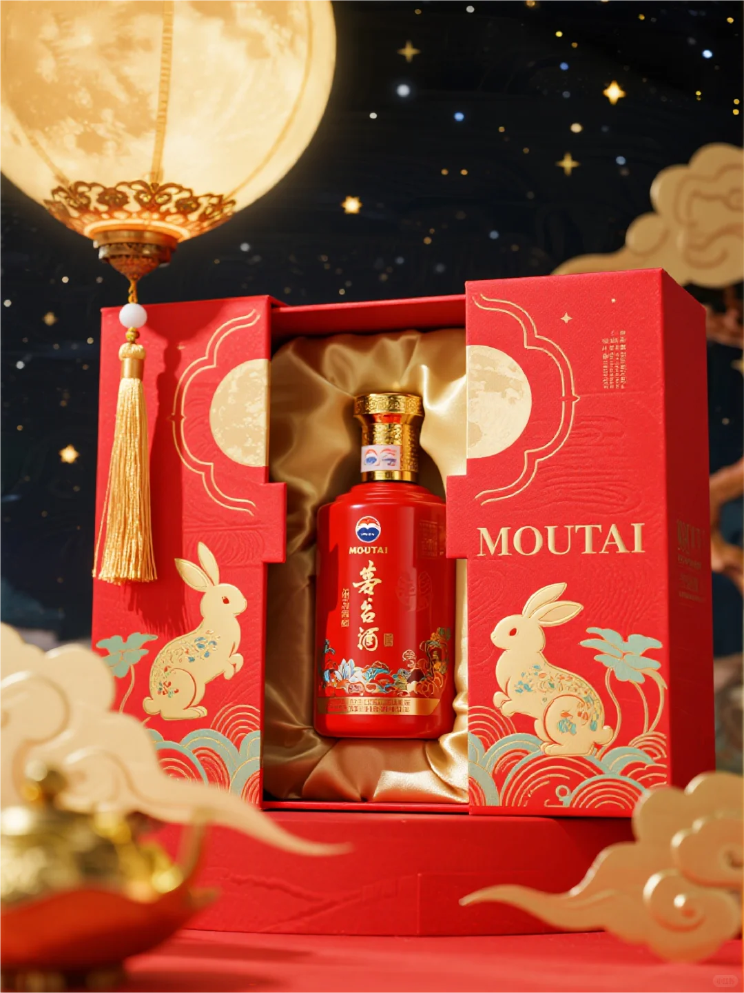 AIGC中秋节酒品类礼盒包装风格探究