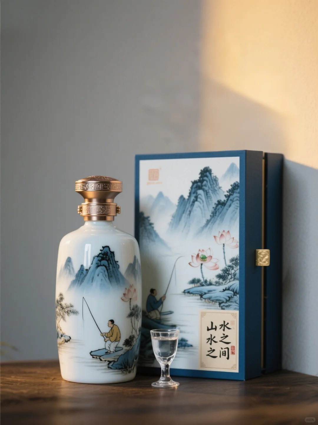 把客户要的 “山水意境” 设计进酒水包装里