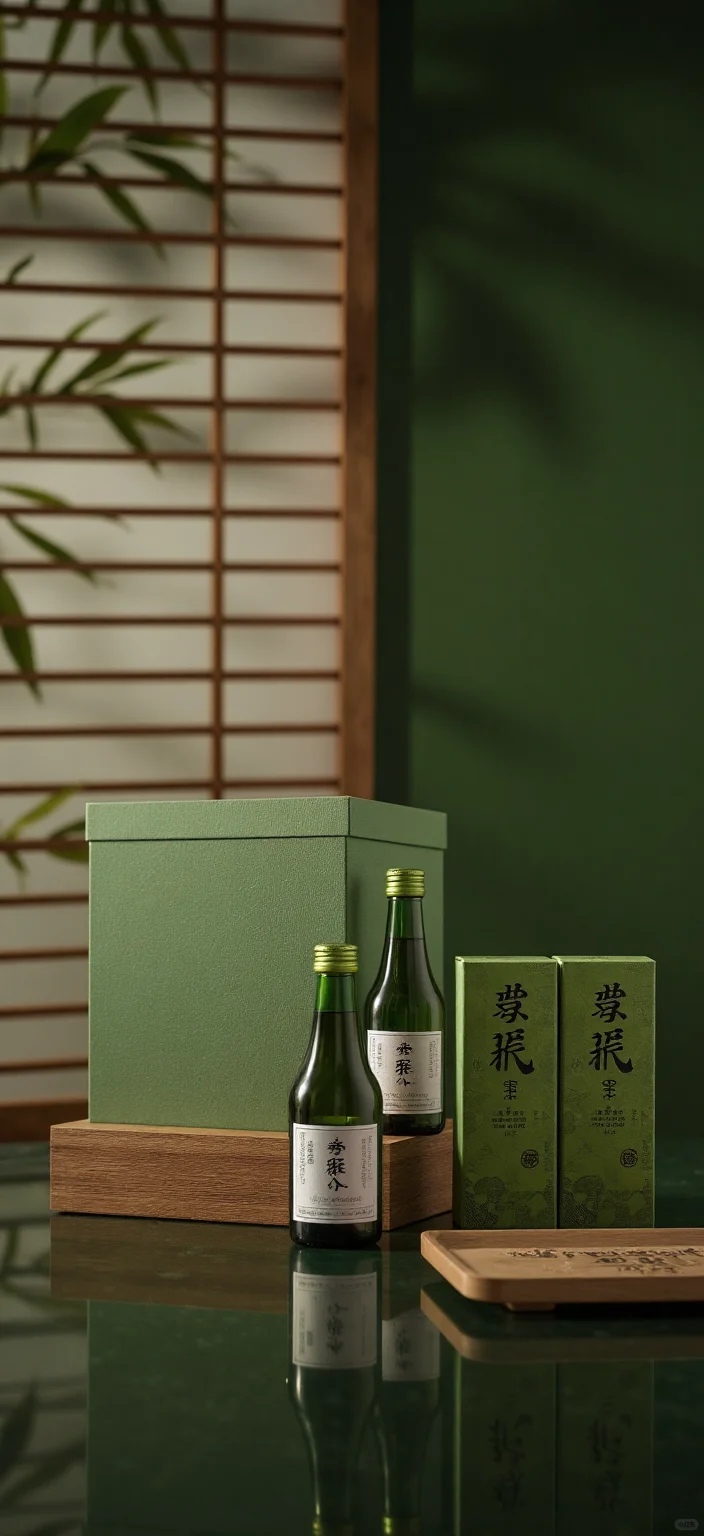 端午节酒礼盒AI+摄影 竹与酒的高级感
